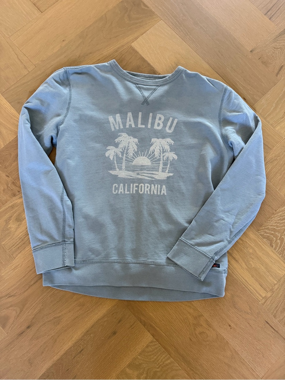 Faherty  Blue 'Malibu California' Crewneck Sweatshirt Medium